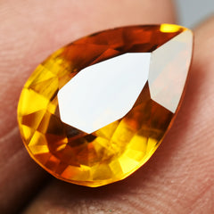 9.84 Ct Pear Cut Loose Yellow Natural Sapphire Pendant Size Gemstone CERTIFIED