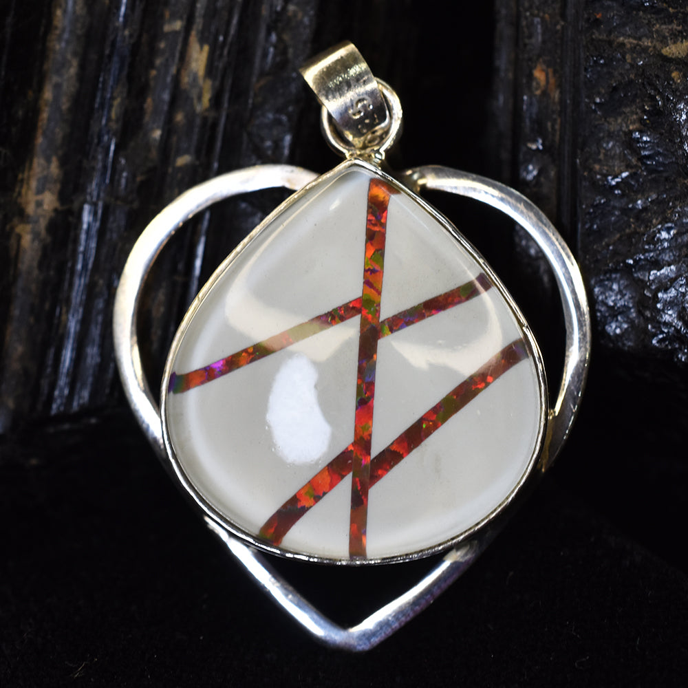 sterling silver opal pendant
