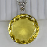 Lab Created 925 Sterling Silver Pendant 124 Ct Yellow Sapphire Rare Gemstone