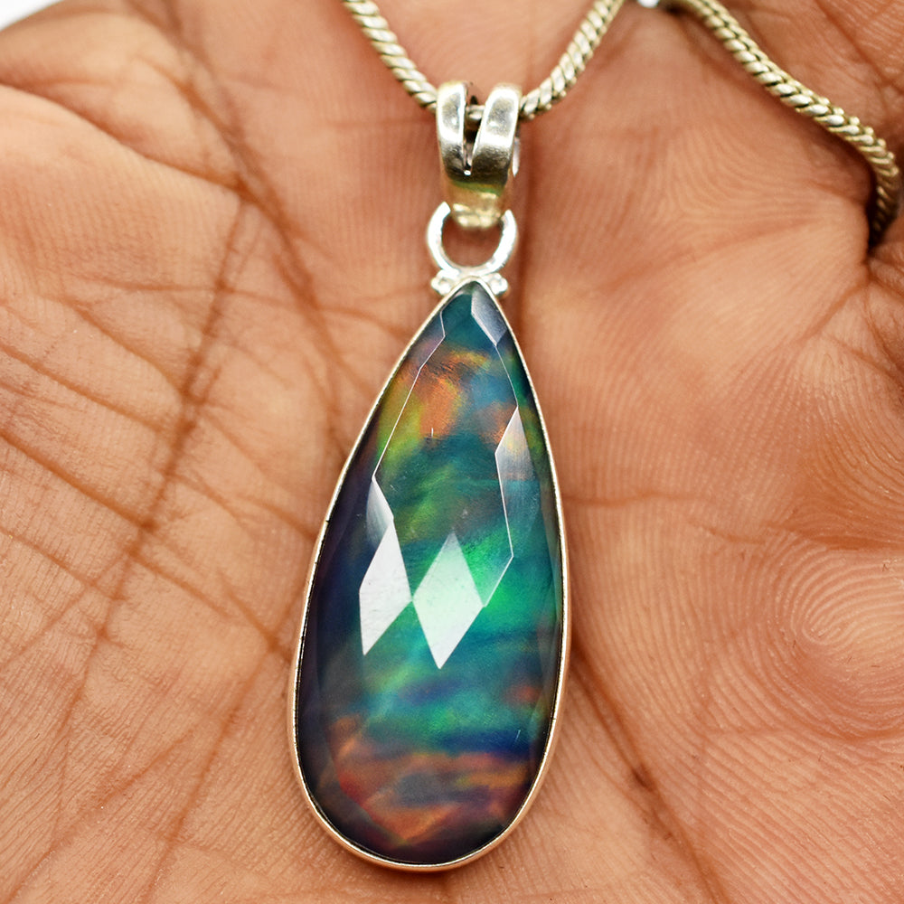 silver opal pendant India