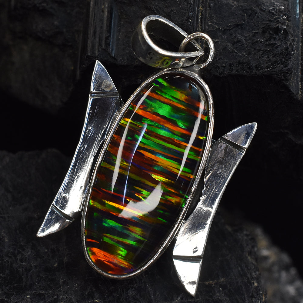 Brazilian Natural Opal 35 Ct 925 Sterling Silver CERTIFIED Oval Gems Pendant