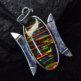 Brazilian Natural Opal 35 Ct 925 Sterling Silver CERTIFIED Oval Gems Pendant
