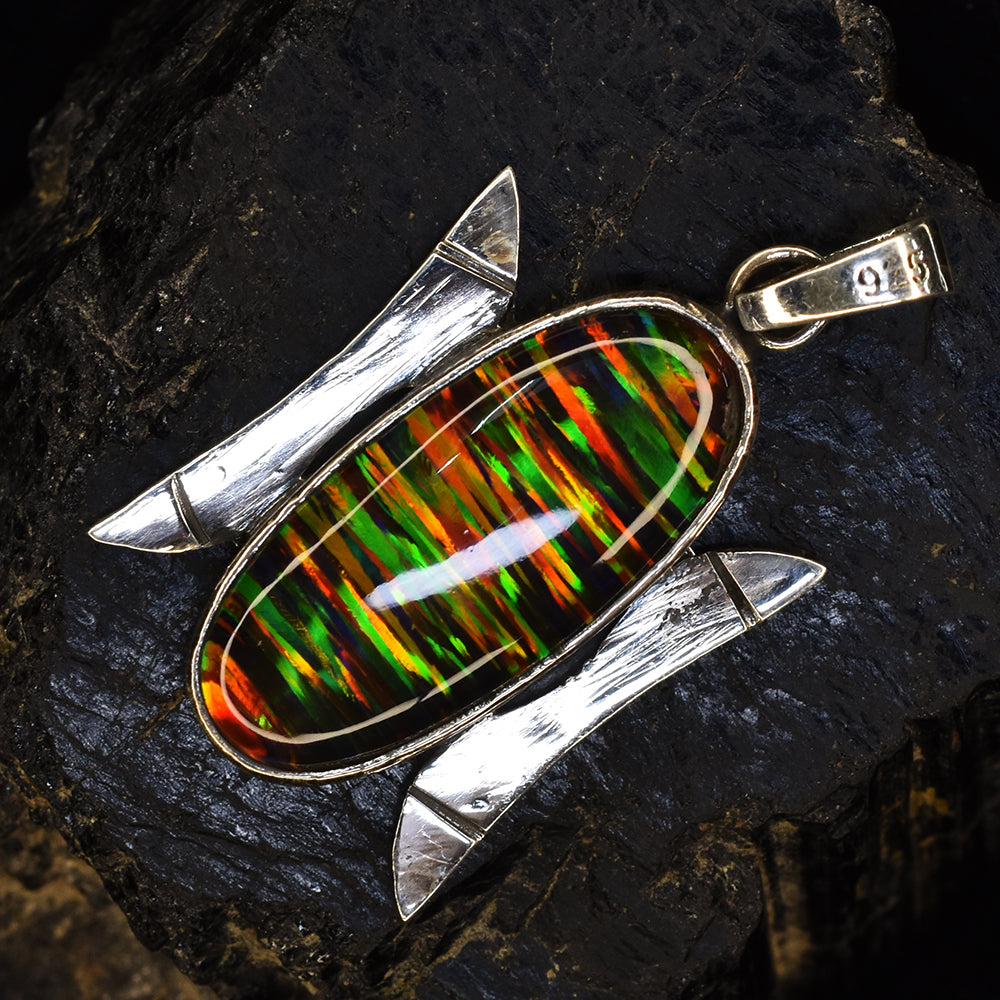 Brazilian Natural Opal 35 Ct 925 Sterling Silver CERTIFIED Oval Gems Pendant