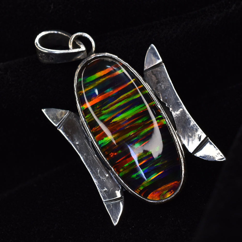 Brazilian Natural Opal 35 Ct 925 Sterling Silver CERTIFIED Oval Gems Pendant