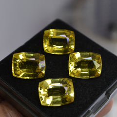 Lot Ceylon Sapphire Natural Yellow 35.68 Ct Cushion Cut CERTIFIED Loose Gemstone