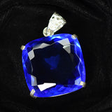 Brazilian Topaz 94.25 Ct CERTIFIED 925 Sterling Silver Cushion Gemstone Pendant