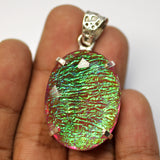 Lab Created Monarch 77.85Ct 925 Sterling Silver Opal Gemstone Pendant Certified