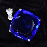 Brazilian Topaz 94.25 Ct CERTIFIED 925 Sterling Silver Cushion Gemstone Pendant
