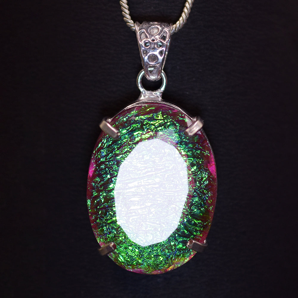 Lab Created Monarch 77.85Ct 925 Sterling Silver Opal Gemstone Pendant Certified