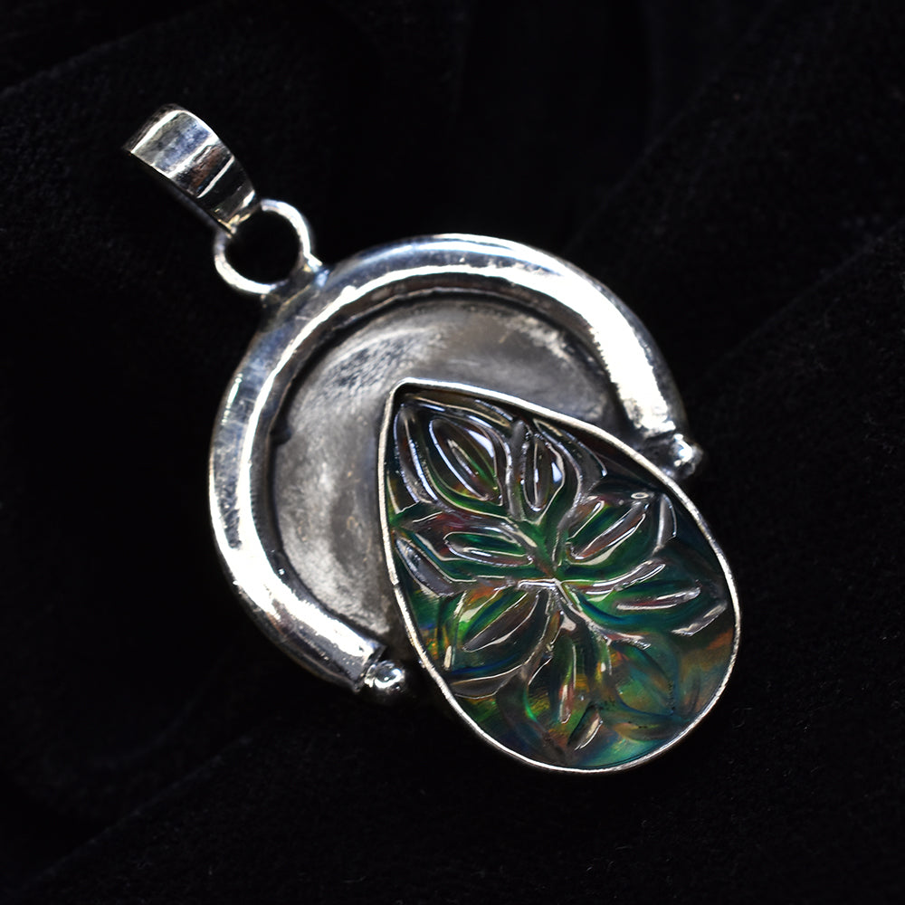 44 Ct Pear 925 Sterling Silver Natural CERTIFIED Opal Gemstone Pendant Free Gift