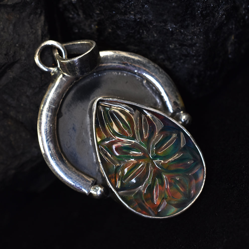 44 Ct Pear 925 Sterling Silver Natural CERTIFIED Opal Gemstone Pendant Free Gift