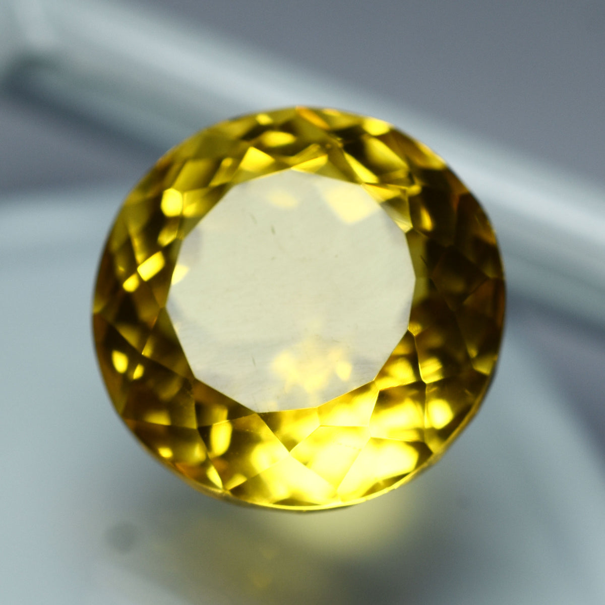 Round Cut Wonderful 15.15 Ct Natural Yellow Tourmaline Loose Gemstone CERTIFIED