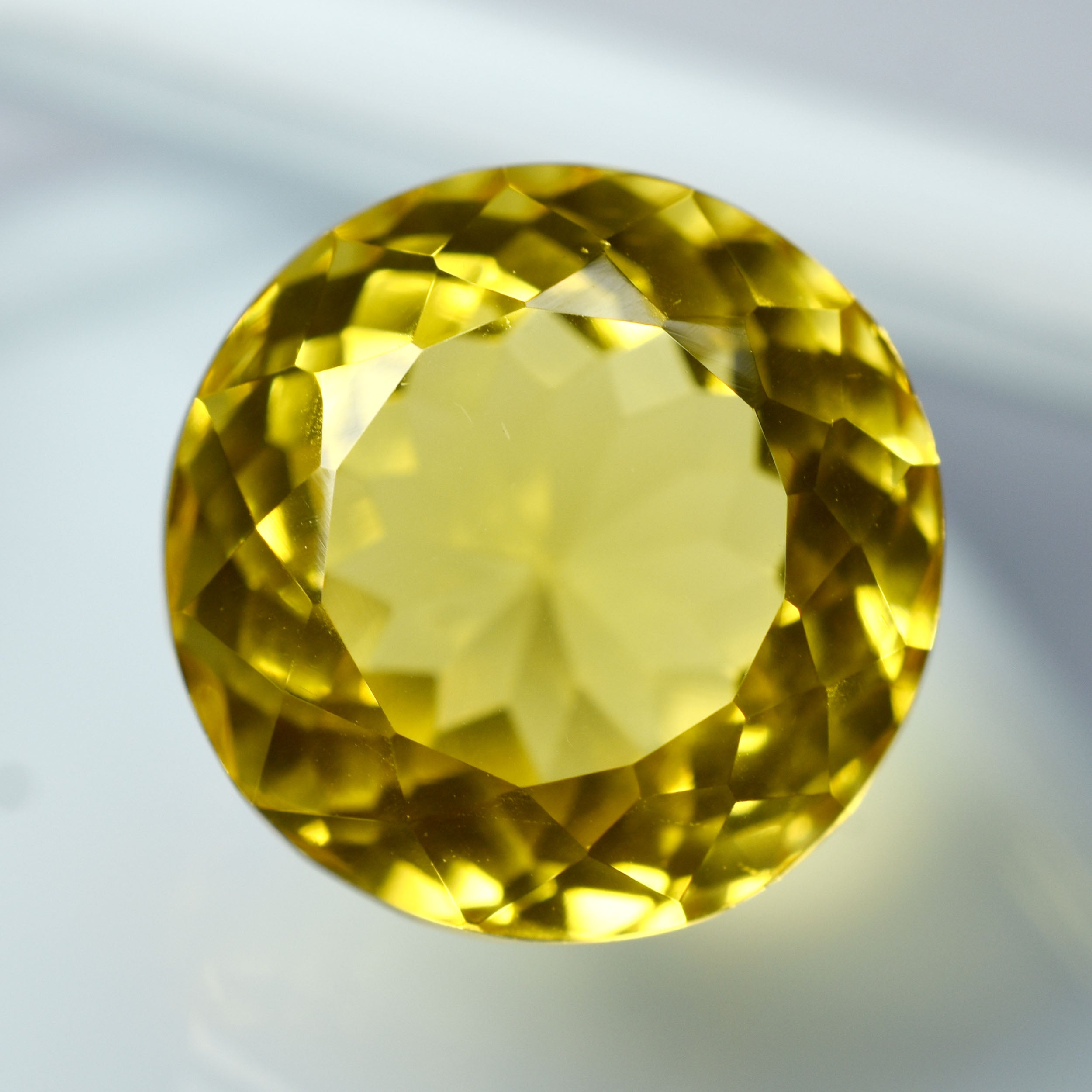 Round Cut Wonderful 15.15 Ct Natural Yellow Tourmaline Loose Gemstone CERTIFIED