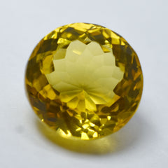 15.70 Carat Round Cut CERTIFIED Loose Gemstone Natural Yellow Ceylon Sapphire