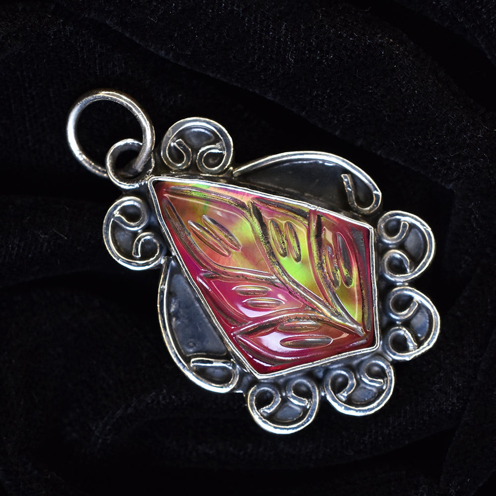 Certified Natural 46 Ct 925 Sterling Silver Opal Gemstone Fancy Pendant