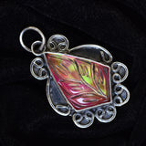 Certified Natural 46 Ct 925 Sterling Silver Opal Gemstone Fancy Pendant