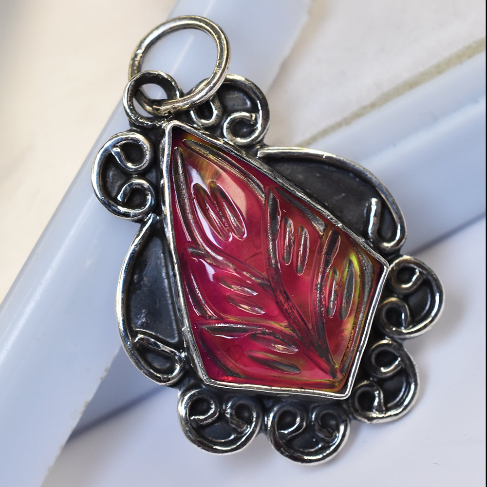 Certified Natural 46 Ct 925 Sterling Silver Opal Gemstone Fancy Pendant