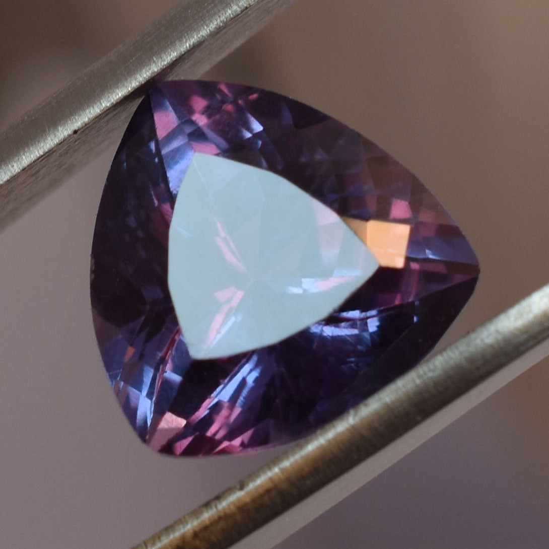 Earring Size Alexandrite  Natural Color Change Alexandrite 5.45 Ct CERTIFIED Trillion Cut Ring Size Loose Gemstone