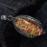 Certified 39 Ct 925 Sterling Silver Natural Oval Gemstone Pendant Gift For Dad