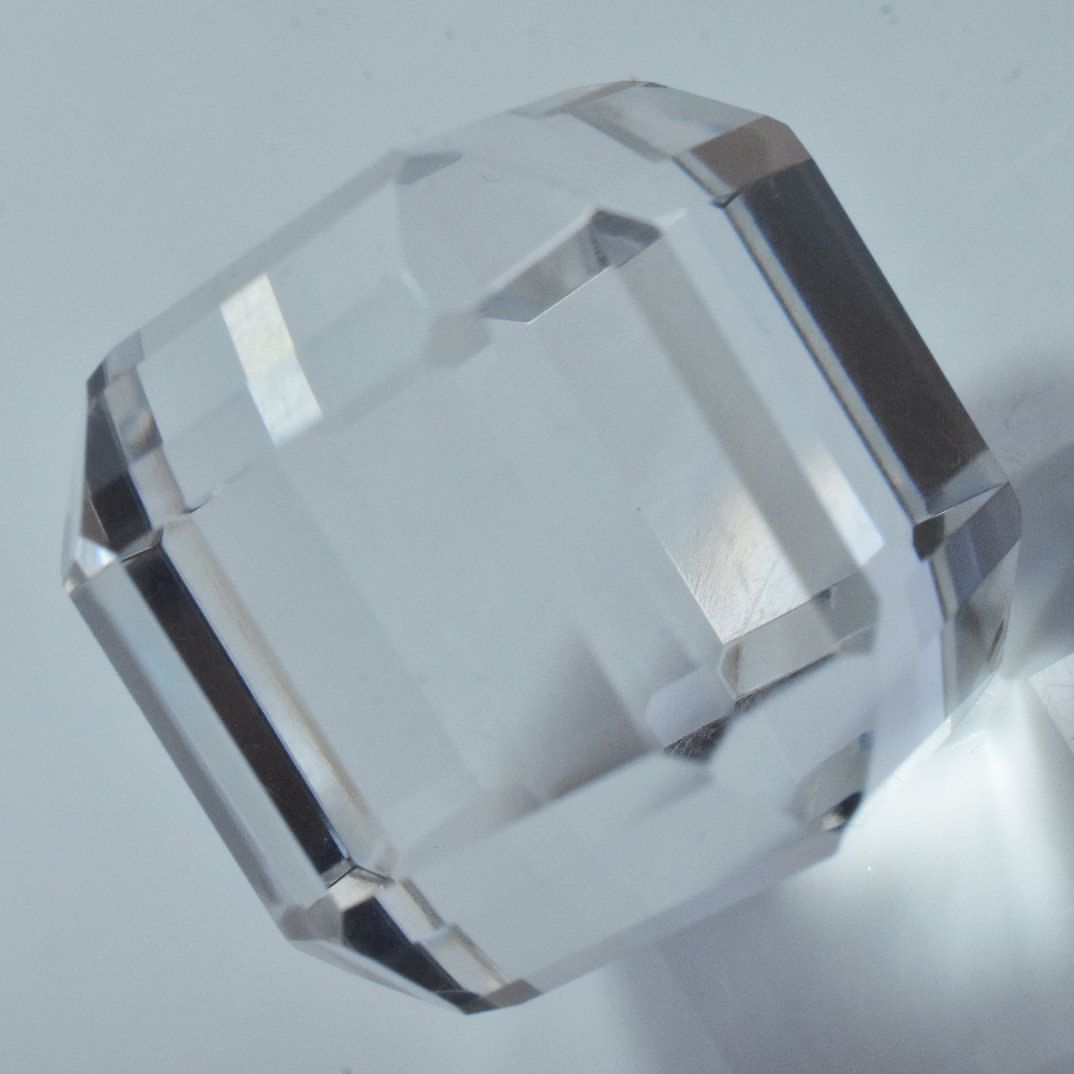 Lab-Created Cube AAA++ Cut 49.50 Ct CERTIFIED White Sapphire Loose Gemstone