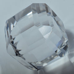 Lab-Created Cube AAA++ Cut 49.50 Ct CERTIFIED White Sapphire Loose Gemstone