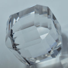 Lab-Created Cube AAA++ Cut 49.50 Ct CERTIFIED White Sapphire Loose Gemstone