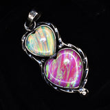 Certified Natural 41 Ct 925 Sterling Silver Opal Gemstone Fancy Heart Pendant