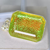 Candian Certified 92 Ct Lab Created Ammolite 925 Sterling Silver Pendant Gems