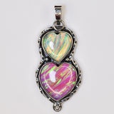 Certified Natural 41 Ct 925 Sterling Silver Opal Gemstone Fancy Heart Pendant