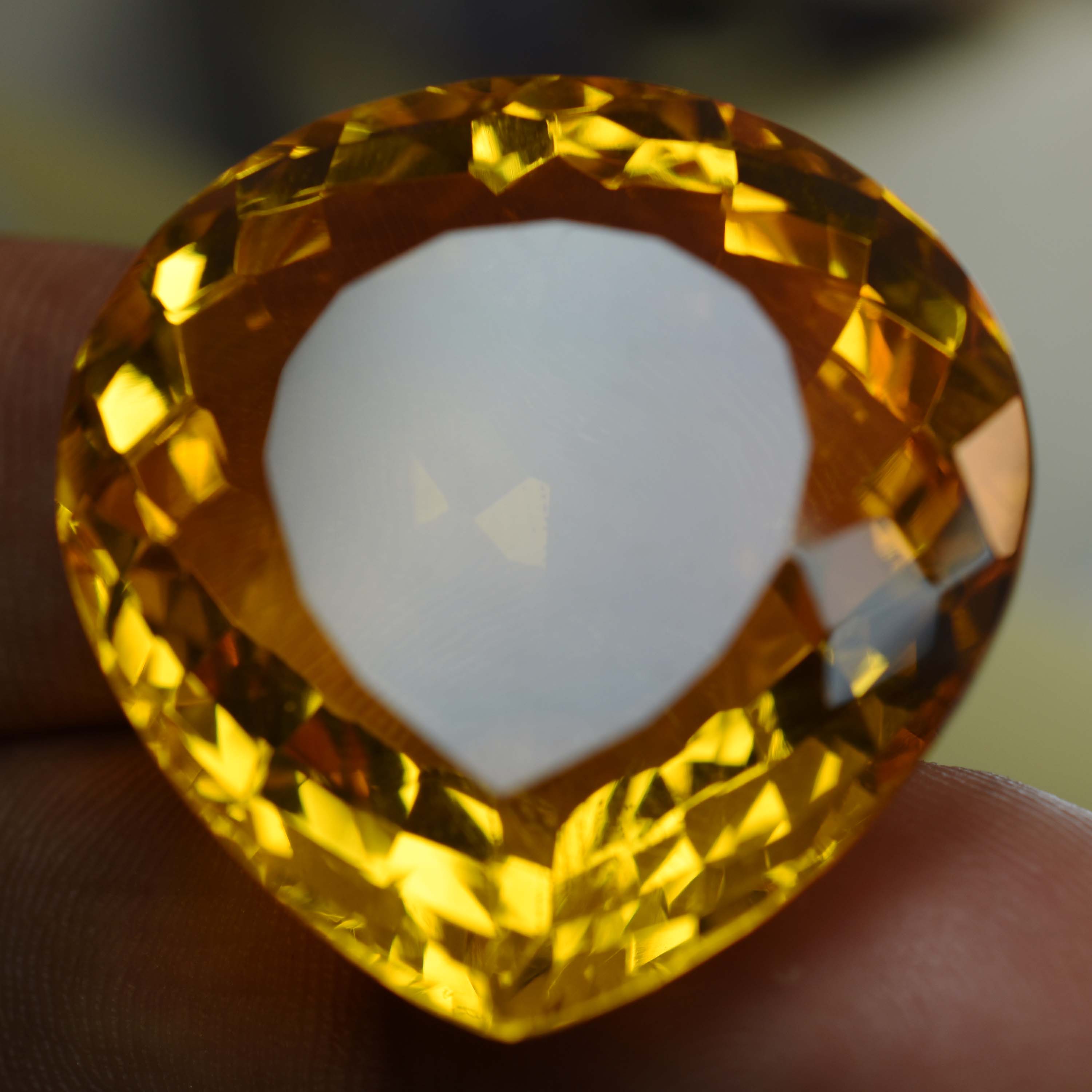 Pear Cut CERTIFIED Lab-Created 84.40 Carat Topaz Golden Yellow Loose Gemstone