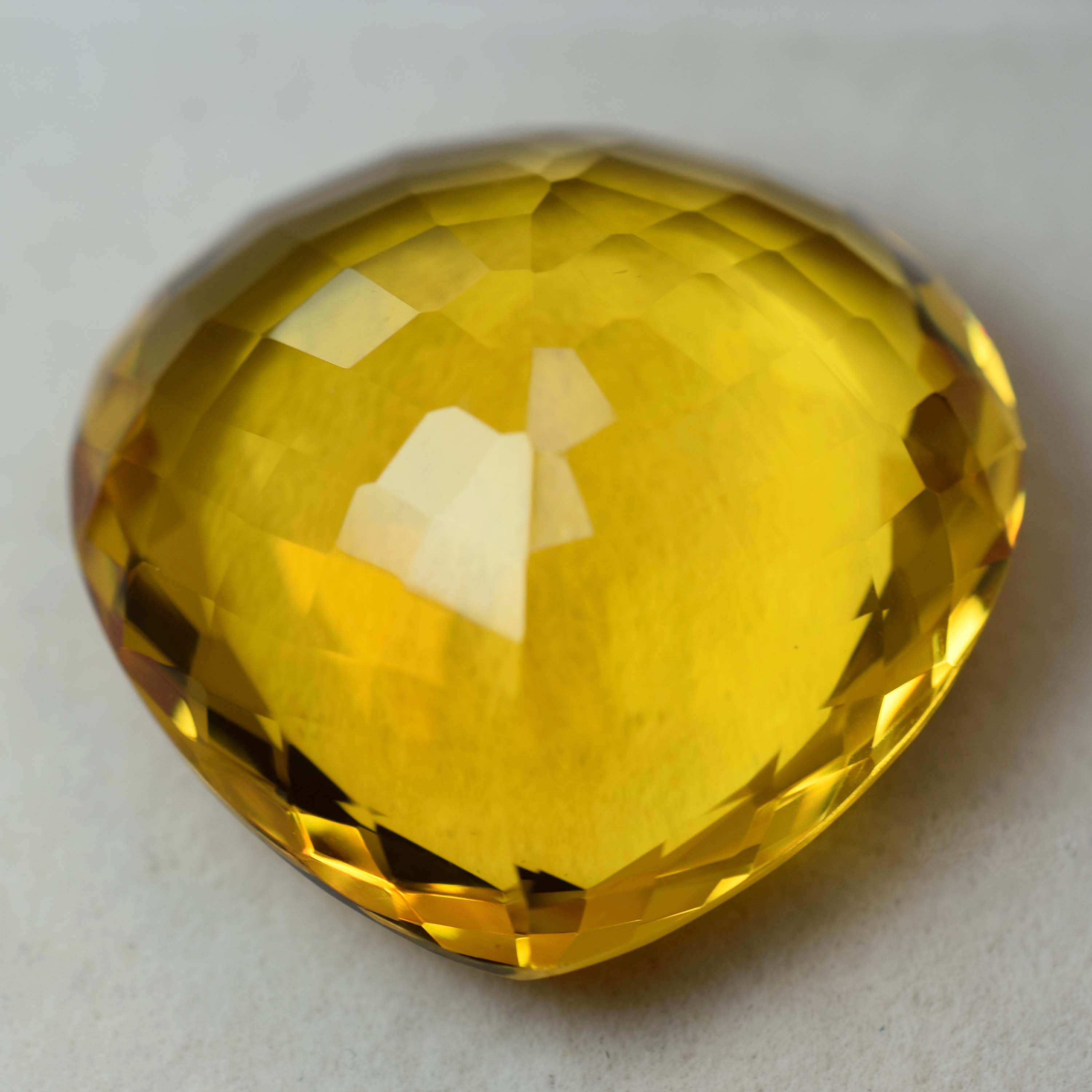 Pear Cut CERTIFIED Lab-Created 84.40 Carat Topaz Golden Yellow Loose Gemstone