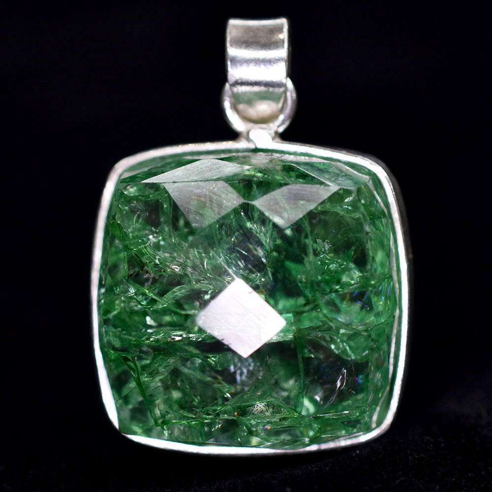 sterling silver emerald pendant