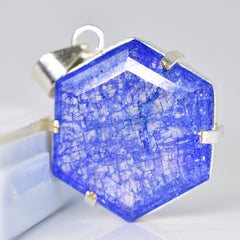 Natural Purple Tanzanite Fancy 70 Ct 925 CERTIFIED Starling Silver Pendant Gems