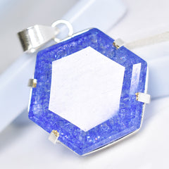 Natural Purple Tanzanite Fancy 70 Ct 925 CERTIFIED Starling Silver Pendant Gems