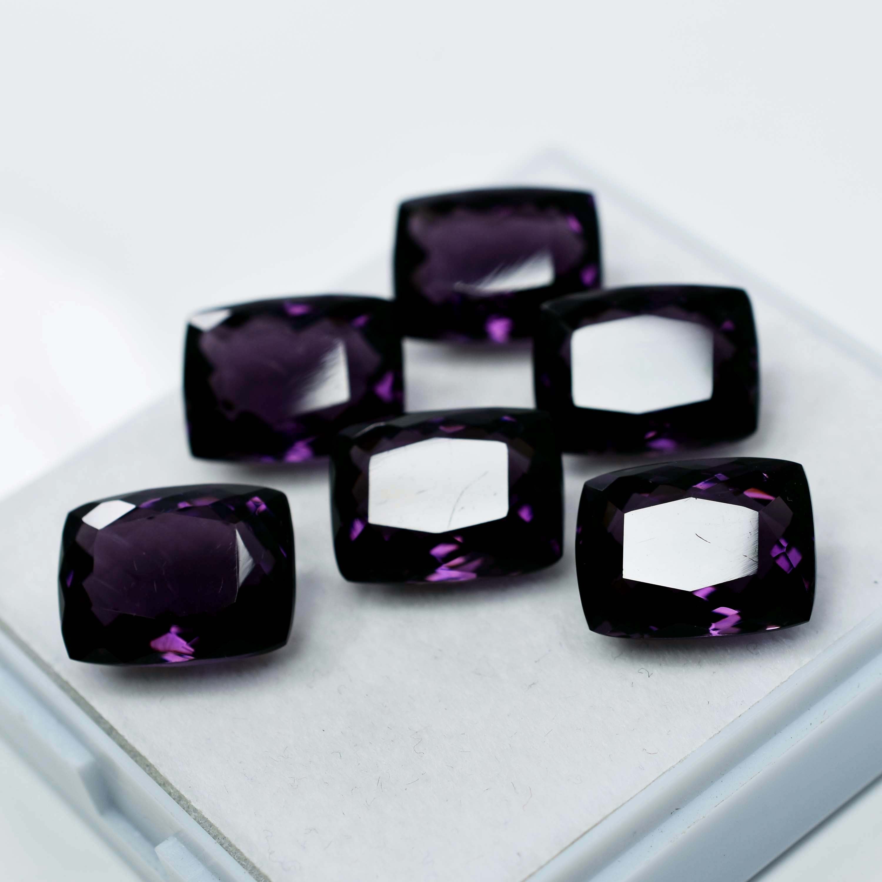 CERTIFIED 48.15 Natural Amethyst Cushion Cut Purple Rare Loose Gemstone Lot