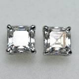 925 Sterling Silver 16 Ct Synthetic Sqaure CERTIFIED Moissanite Earring For Gift