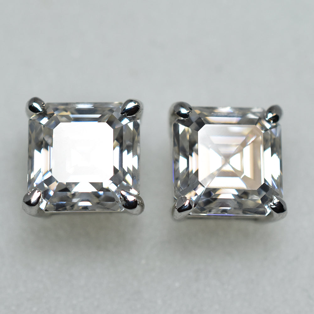 Beautiful Square Synthetic Moissanite 15Ct White Gems Earring Pair Best For Gift