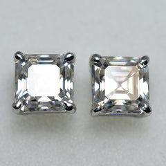 Beautiful Square Synthetic Moissanite 15Ct White Gems Earring Pair Best For Gift
