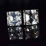 925 Sterling Silver 16 Ct Synthetic Sqaure CERTIFIED Moissanite Earring For Gift
