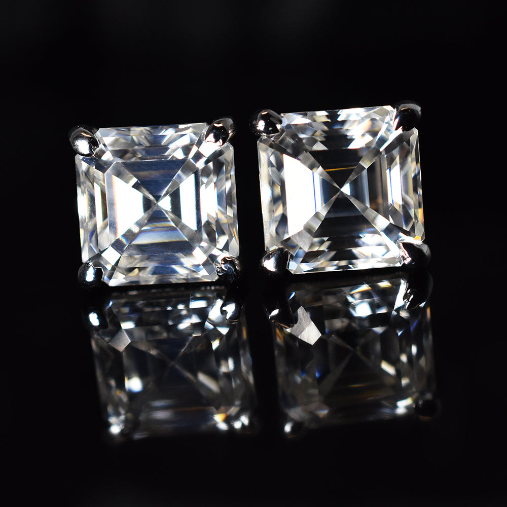 Beautiful Square Synthetic Moissanite 15Ct White Gems Earring Pair Best For Gift