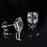 925 Sterling Silver 16 Ct Synthetic Sqaure CERTIFIED Moissanite Earring For Gift