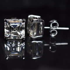 Beautiful Square Synthetic Moissanite 15Ct White Gems Earring Pair Best For Gift