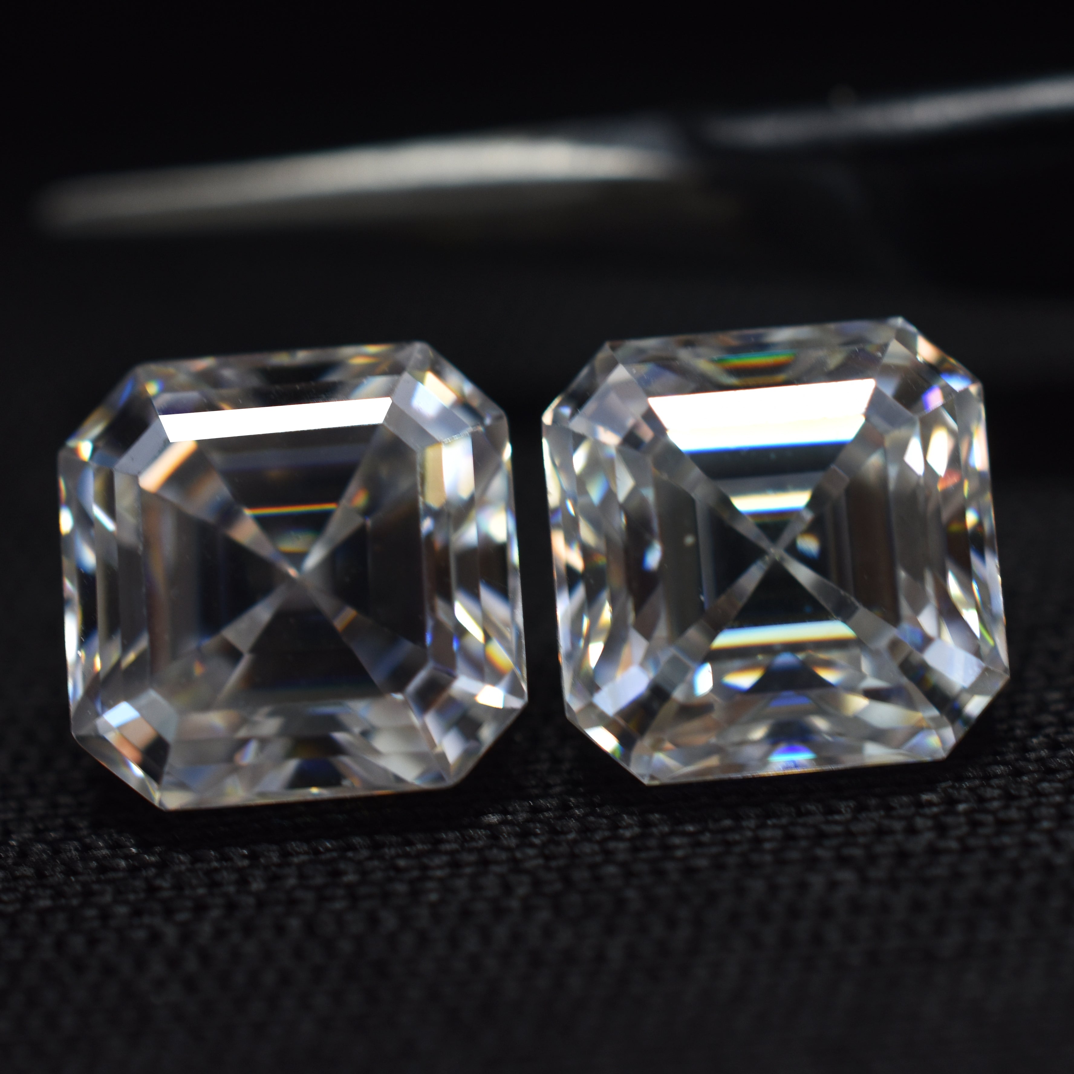 2 Pcs Moissanite Gemstone CERTIFIED 2.5x2.5 MM VVS1 D Color Pair Of Square Shape