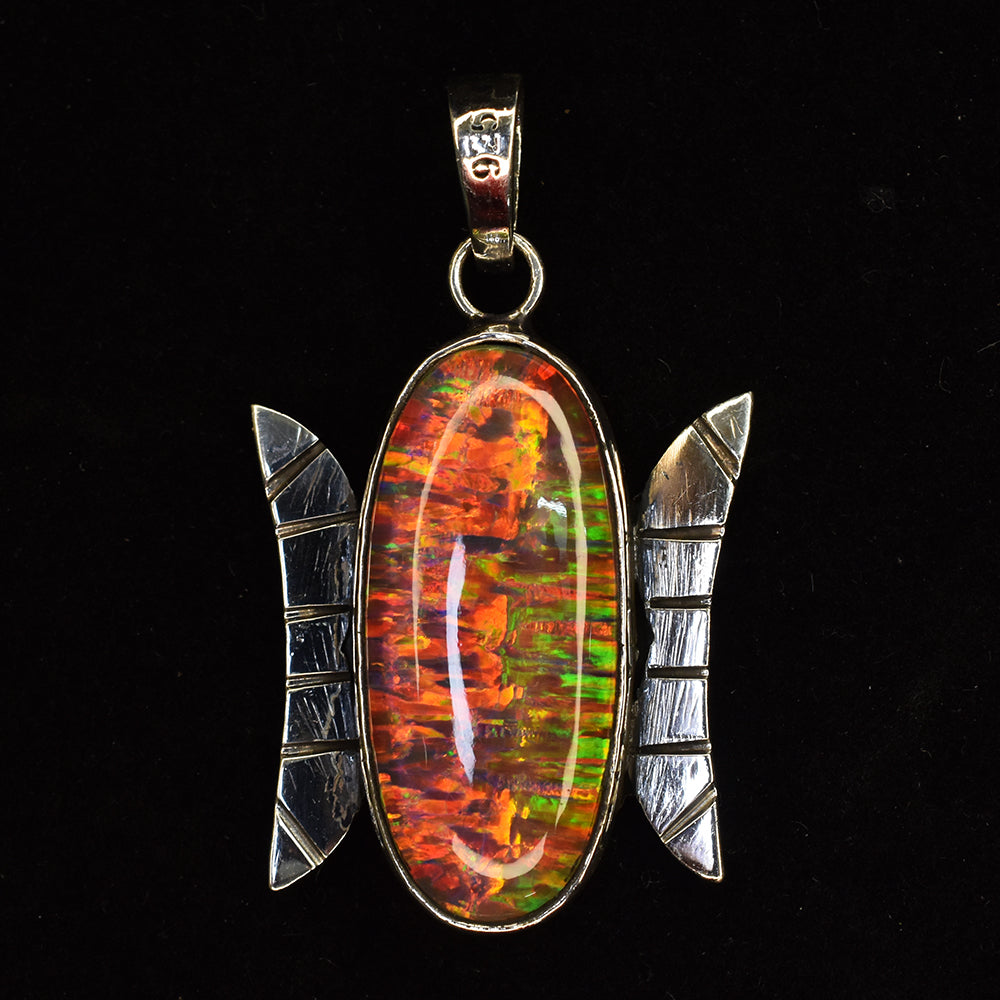 Certified Natural 33 Ct 925 Sterling Silver Opal Gemstone Oval Pendant Jewelry