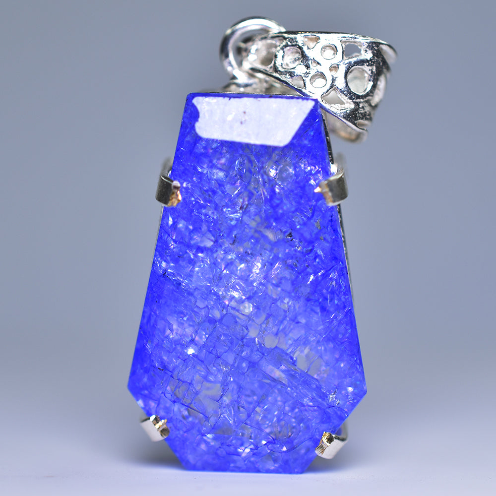 Natural Purple Tanzanite CERTIFIED 41 Ct 925 Starling Silver Fancy Gems Pendant
