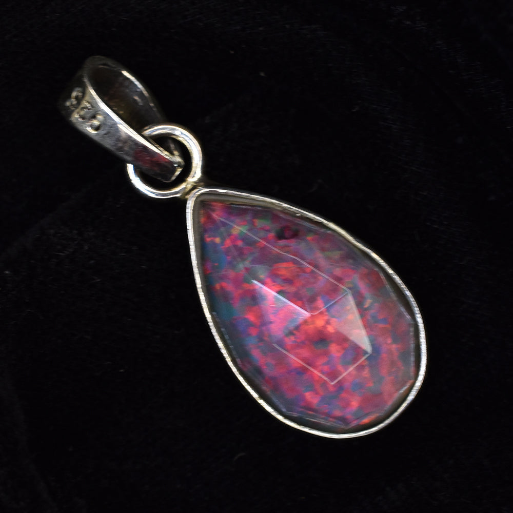 CERTIFIED 15 Ct Natural Monarch Opal 925 Sterling Silver Pear Cut Gems Pendant