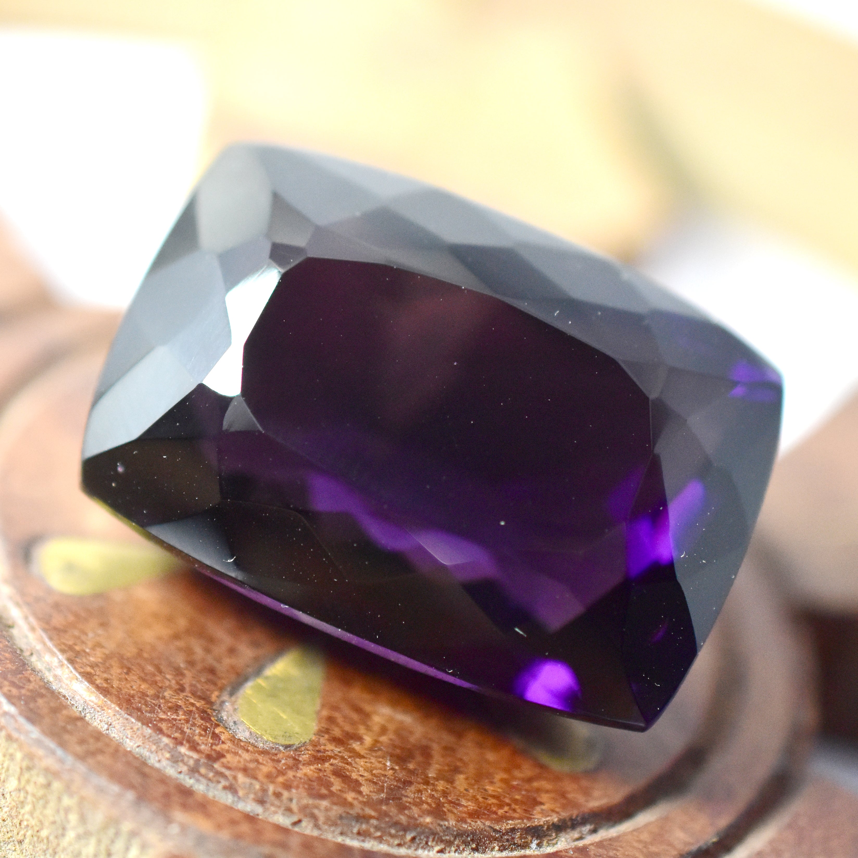 96.05 Ct Natural CERTIFIED Amethyst Loose Gemstone Purple Big Size Cushion Cut