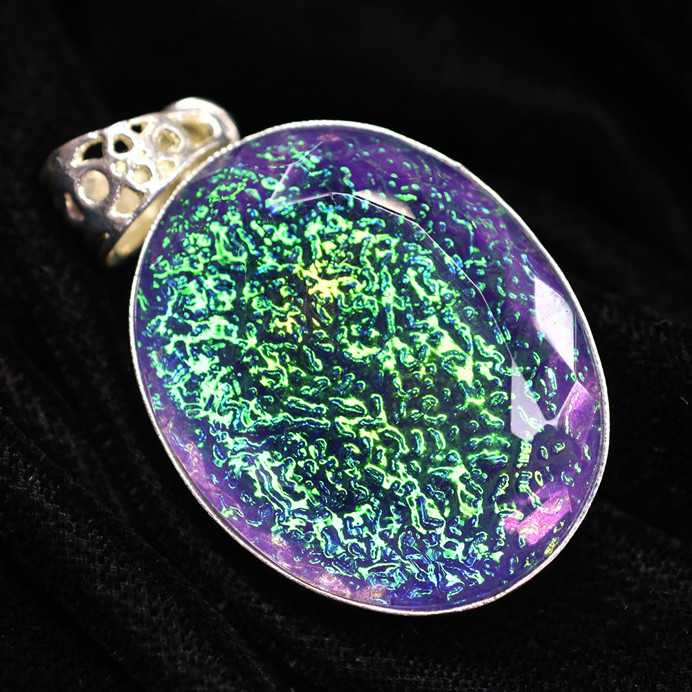 Multi Color Opal 84Ct Lab Created Oval Cut Brazilian CERTIFIED Gemstone Pendant