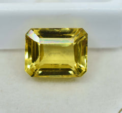 8.56 Ct Natural Sapphire  CERTIFIED Loose Gemstone Yellow Emerald Cut