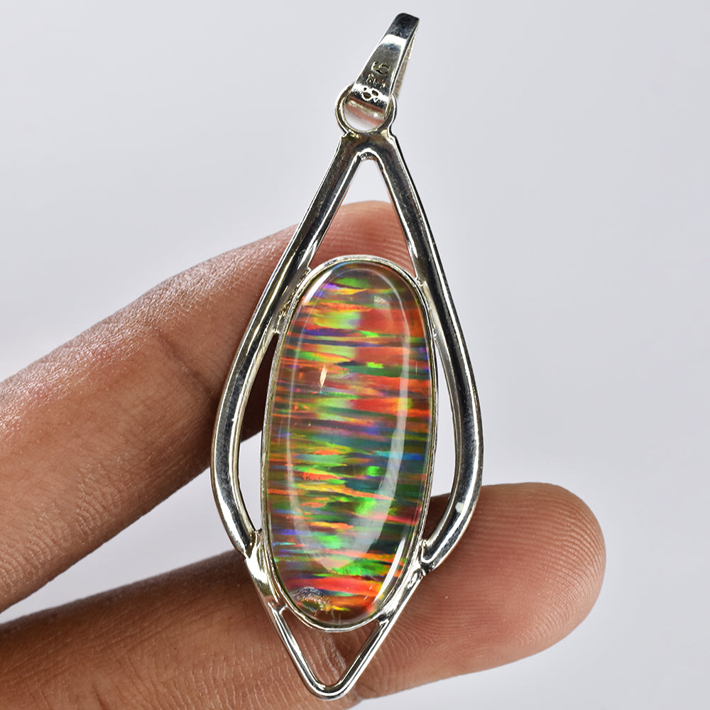 silver opal pendant India